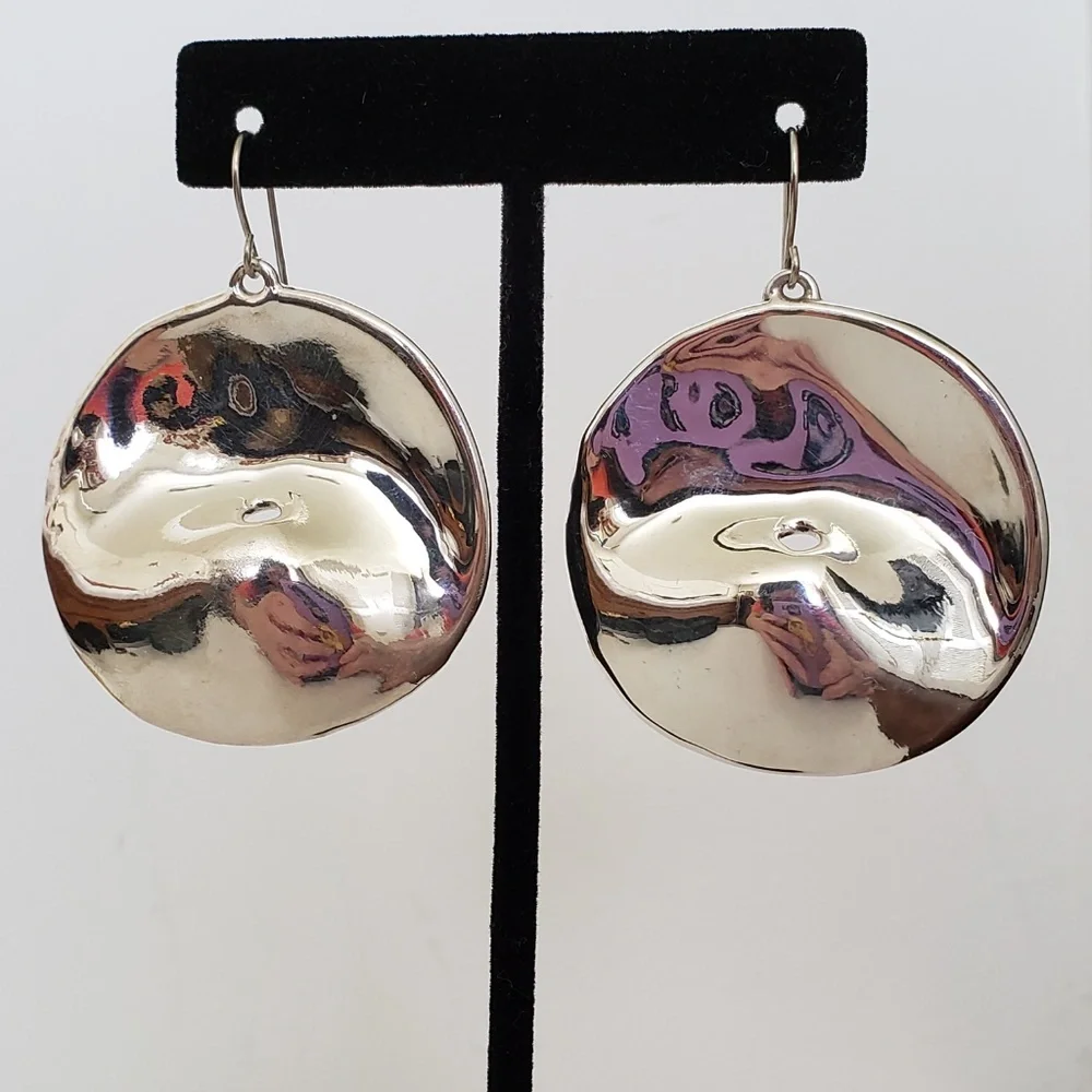 E&L Israel Sterling Silver Electroform Drop Earrings - Picture 3 of 9